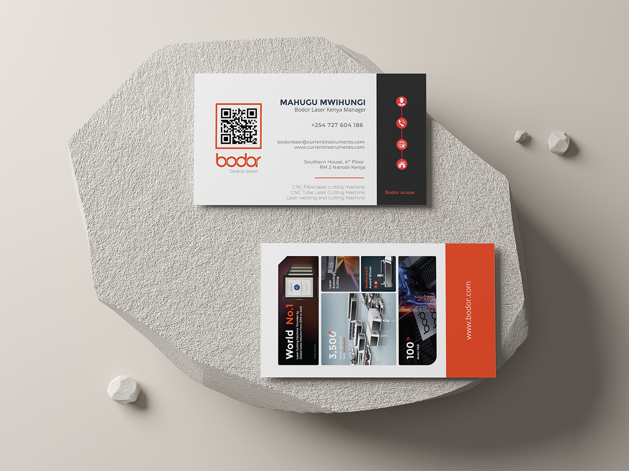Bodor Laser Kenya Distributor Business Card Design in Kenya