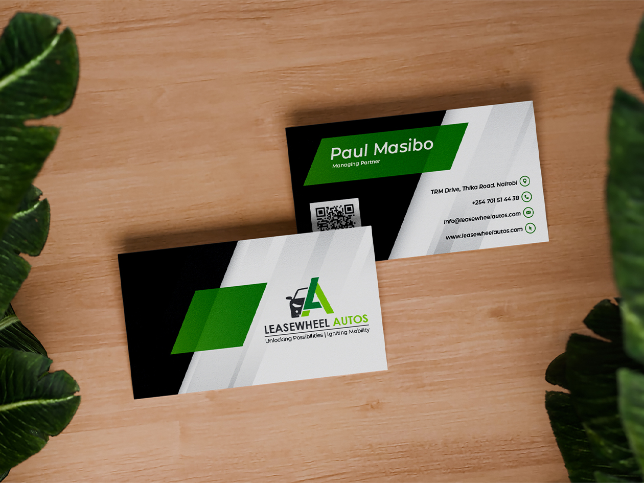 Lease Wheel Autos Business Card Design in Kenya