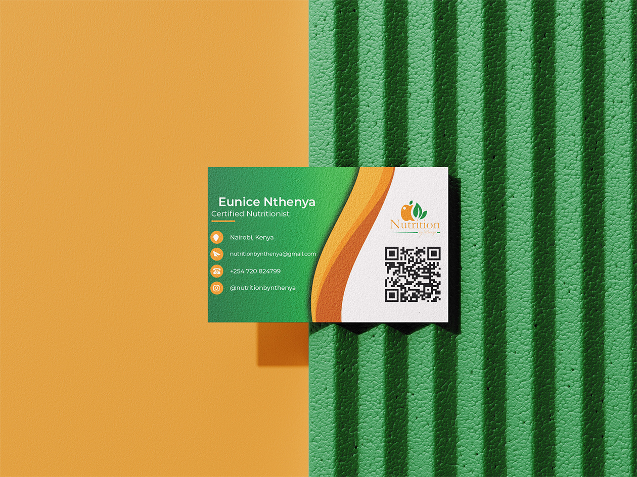 Nutrition by Nthenya (NBN) Business Card Design in Kenya